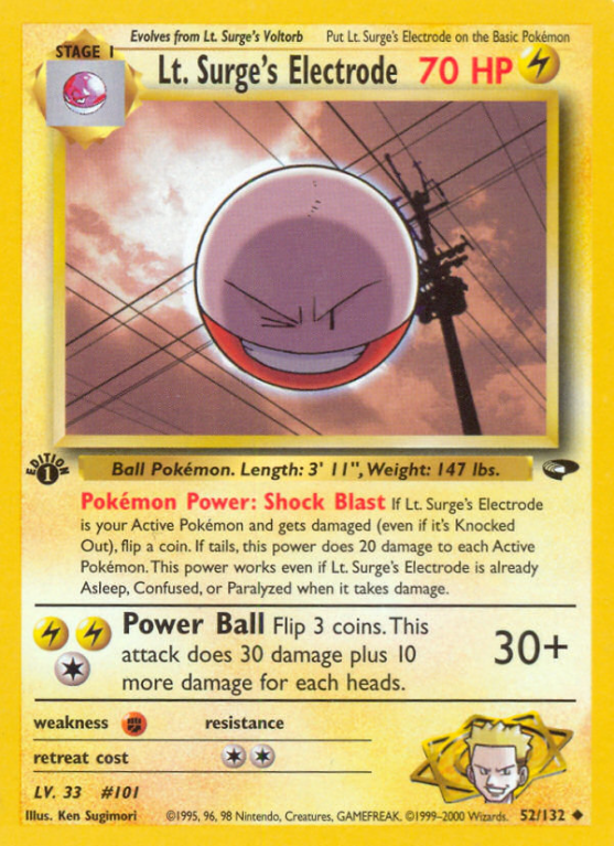 Lt. Surge's Electrode 52/132 Gym Gym Challenge