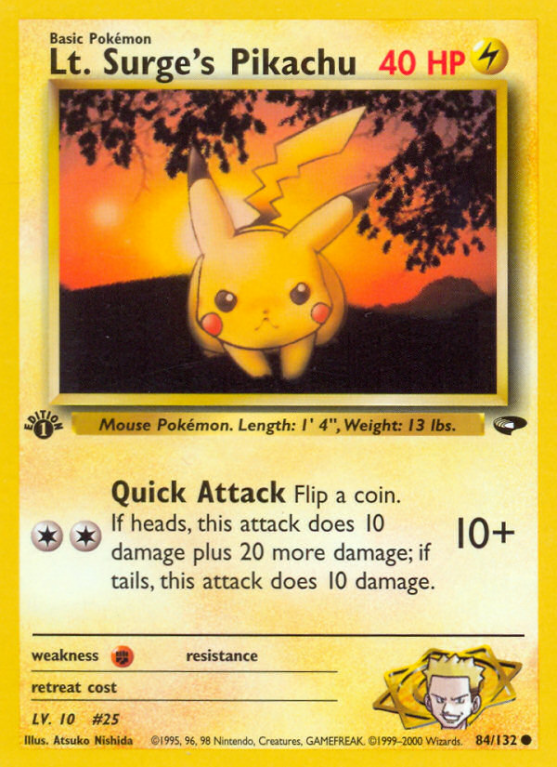 Lt. Surge's Pikachu 84/132 Gym Gym Challenge
