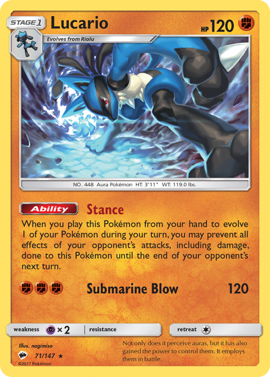 Lucario 71/147 Sun & Moon Burning Shadows