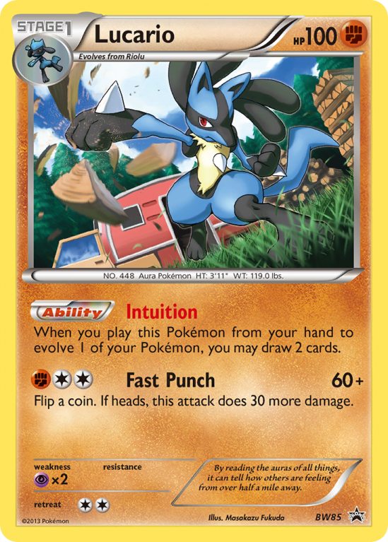 Lucario BW85/101 Black & White BW Black Star Promos