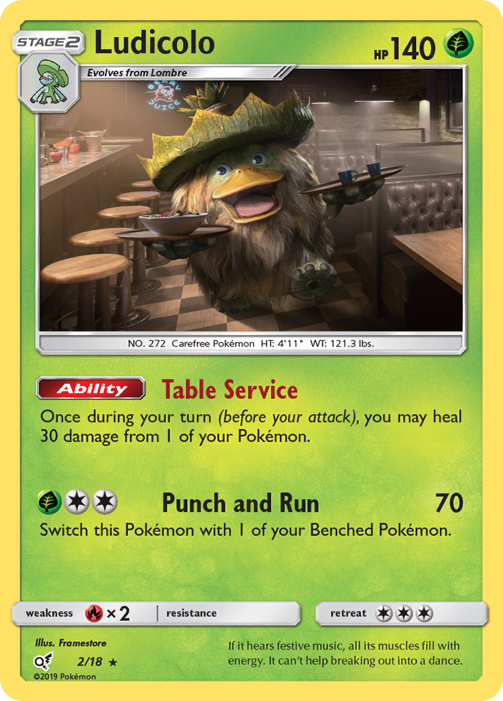 Ludicolo 2/18 Sun & Moon Detective Pikachu