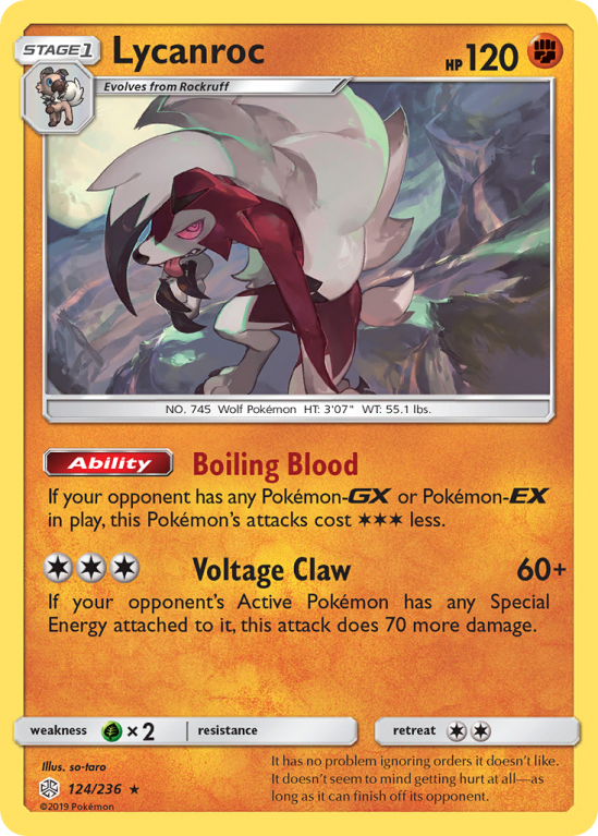 Lycanroc 124/236 Sun & Moon Cosmic Eclipse