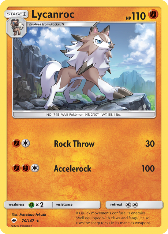 Lycanroc 76/147 Sun & Moon Burning Shadows