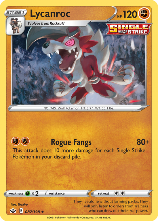 Lycanroc 87/198 Sword & Shield Chilling Reign