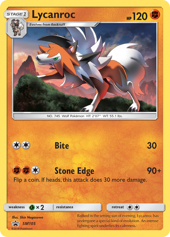 Lycanroc SM105/156 Sun & Moon SM Black Star Promos