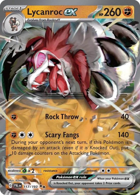 Lycanroc ex 117/193 Scarlet & Violet Paldea Evolved