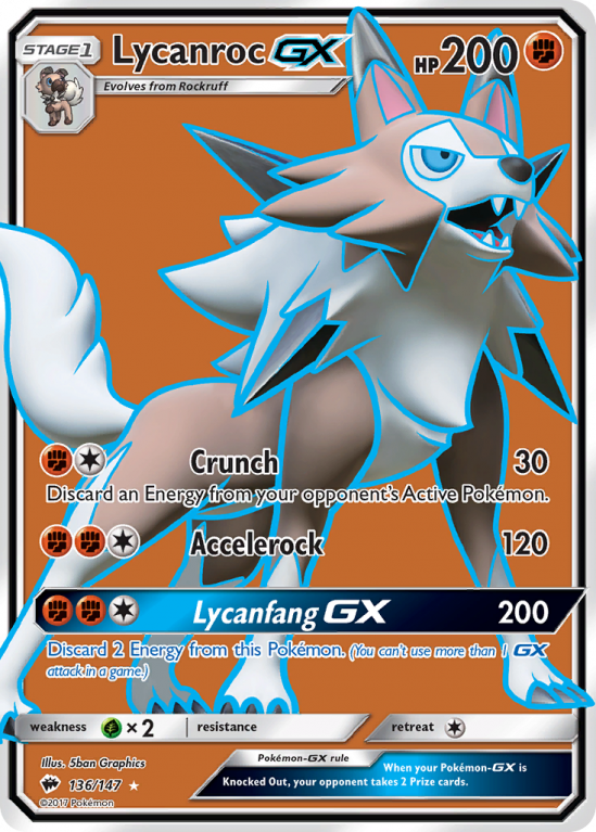 Lycanroc-GX 136/147 Sun & Moon Burning Shadows