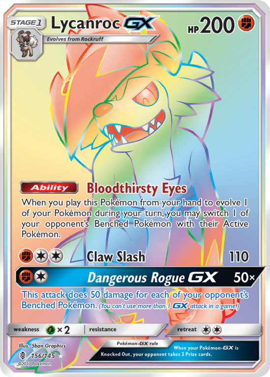 Lycanroc-GX 156/145 Sun & Moon Guardians Rising