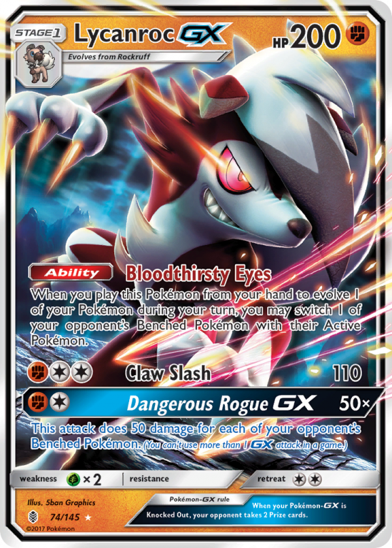 Lycanroc-GX 74/145 Sun & Moon Guardians Rising