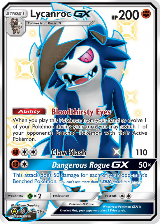 Lycanroc-GX SV66/94 Sun & Moon Shiny Vault