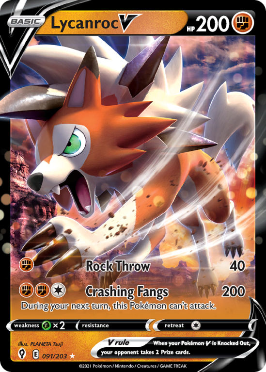 Lycanroc V 91/203 Sword & Shield Evolving Skies