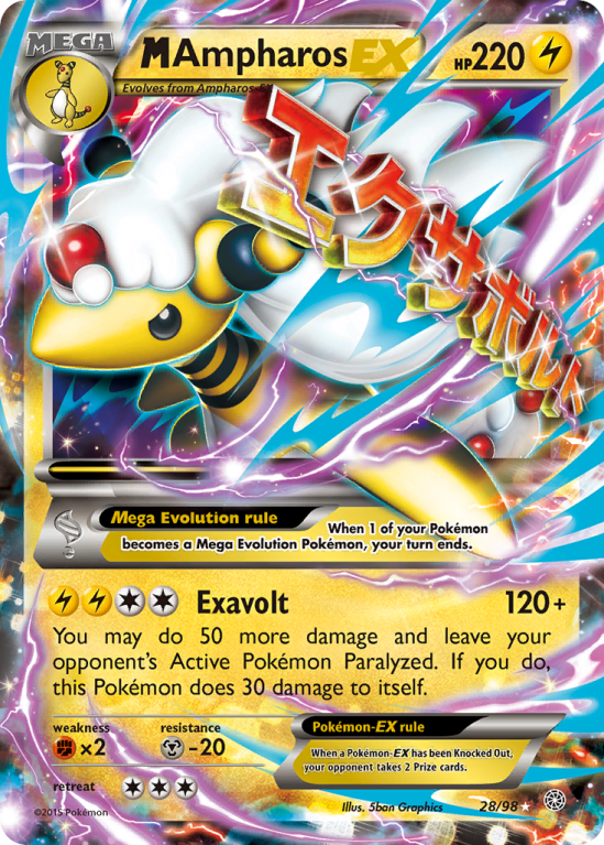 M Ampharos-EX 28/98 XY Ancient Origins