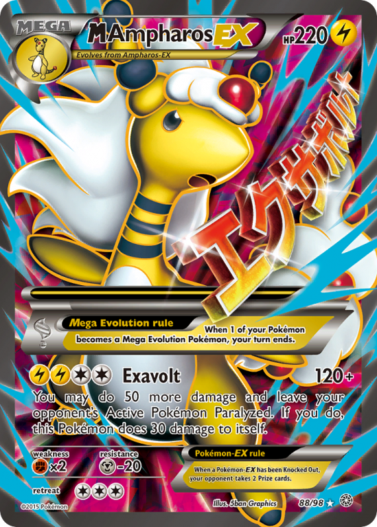 M Ampharos-EX 88/98 XY Ancient Origins