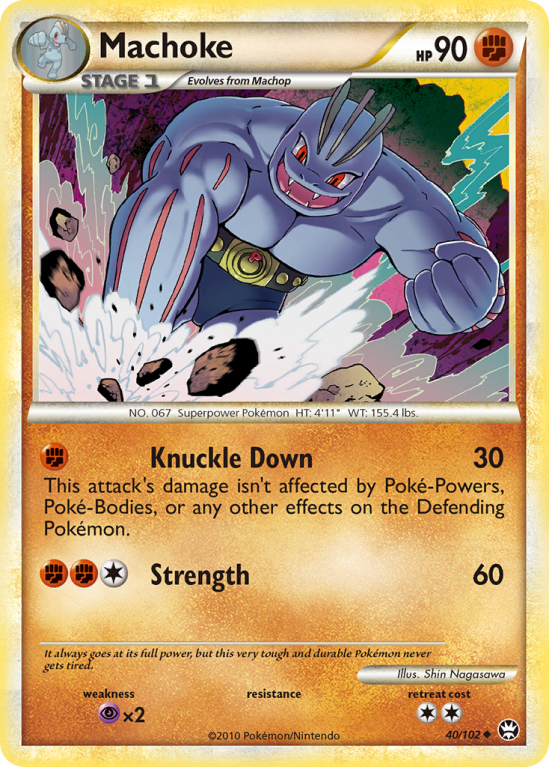 Machoke 40/102 HeartGold & SoulSilver HS—Triumphant