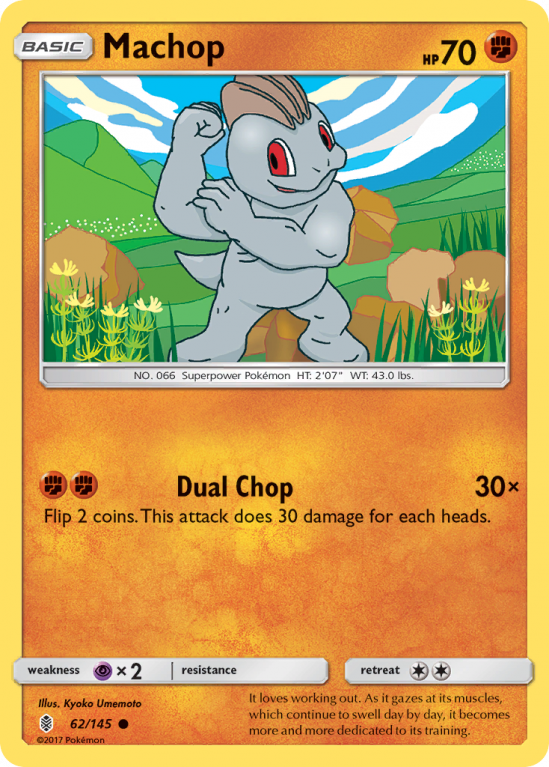 Machop 62/145 Sun & Moon Guardians Rising