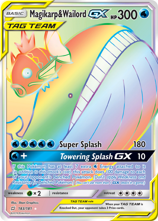 Magikarp & Wailord-GX 183/181 Sun & Moon Team Up