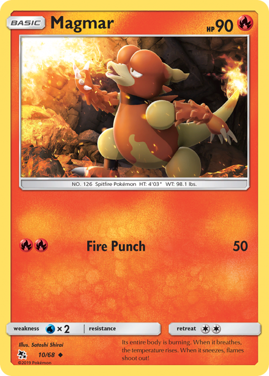 Magmar 10/68 Sun & Moon Hidden Fates