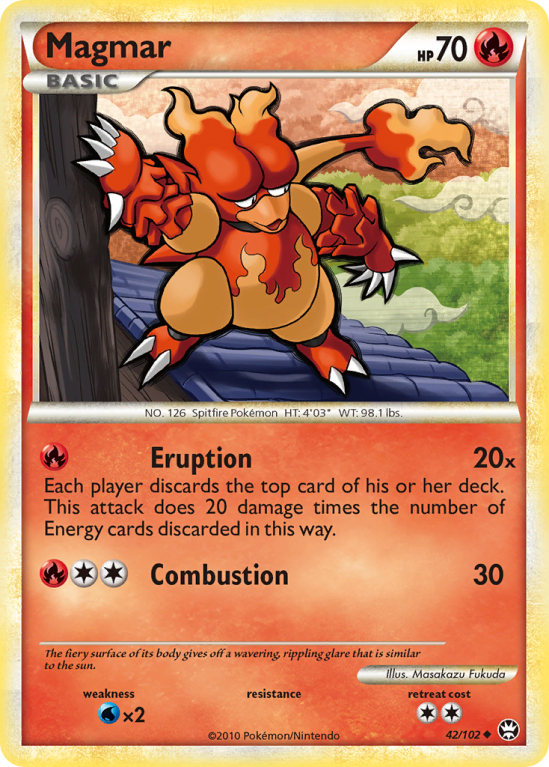 Magmar 42/102 HeartGold & SoulSilver HS—Triumphant