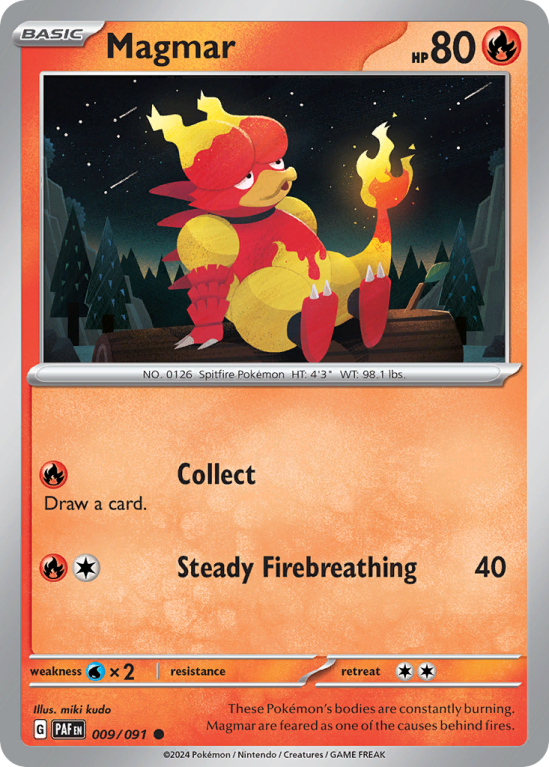 Magmar 9/91 Scarlet & Violet Paldean Fates