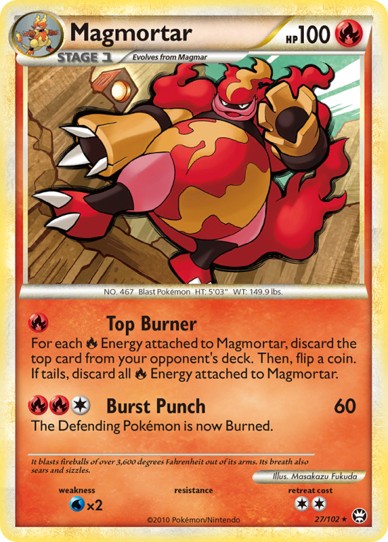 Magmortar 27/102 HeartGold & SoulSilver HS—Triumphant