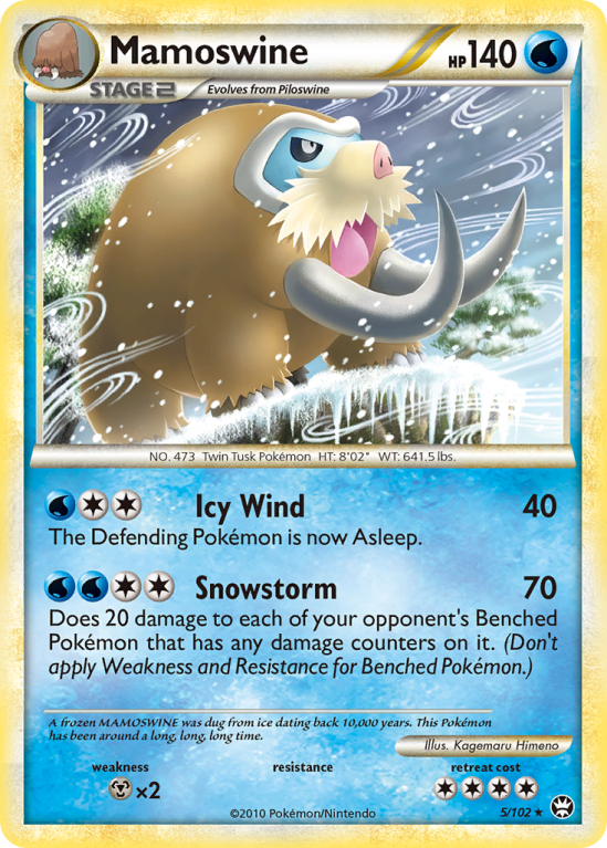 Mamoswine 5/102 HeartGold & SoulSilver HS—Triumphant