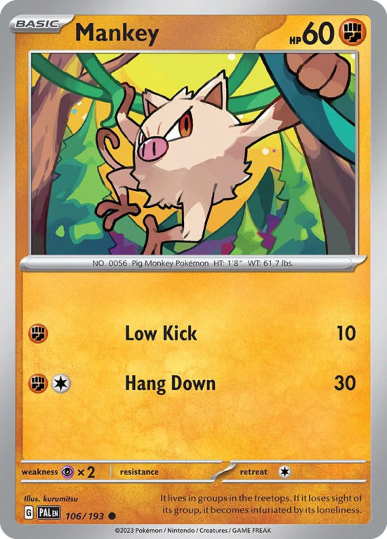 Mankey 106/193 Scarlet & Violet Paldea Evolved