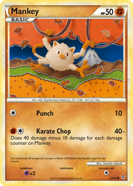 Mankey 53/95 HeartGold & SoulSilver HS—Unleashed
