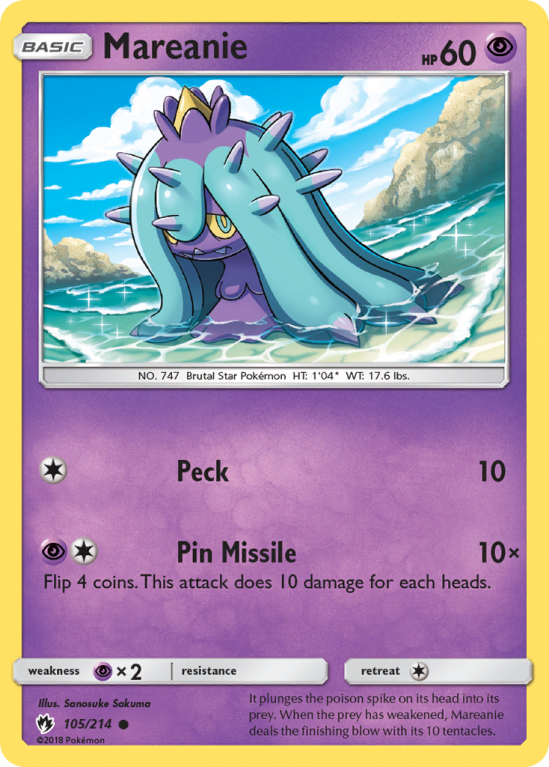 Mareanie 105/214 Sun & Moon Lost Thunder