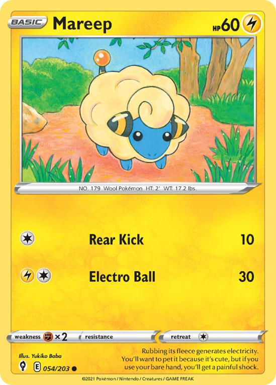 Mareep 54/203 Sword & Shield Evolving Skies