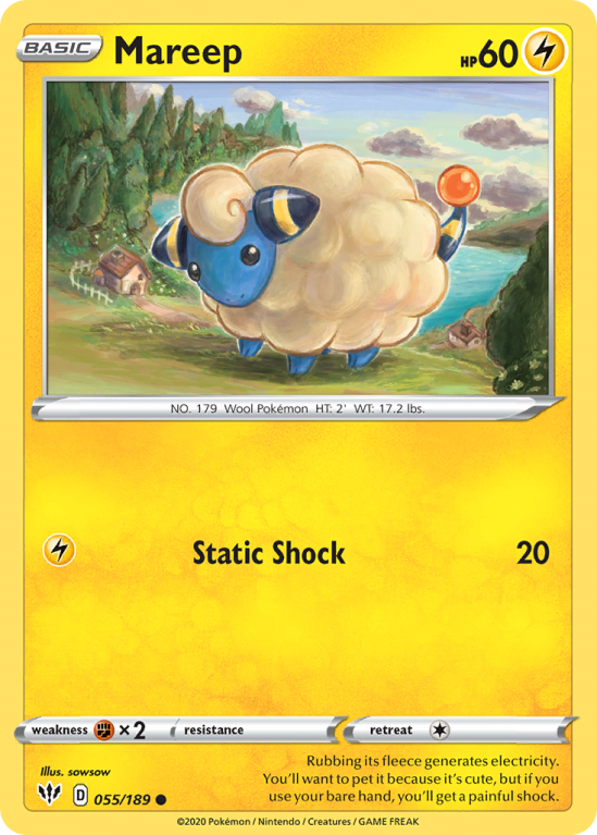 Mareep 55/189 Sword & Shield Darkness Ablaze