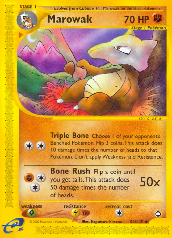 Marowak 54/186 E-Card Aquapolis