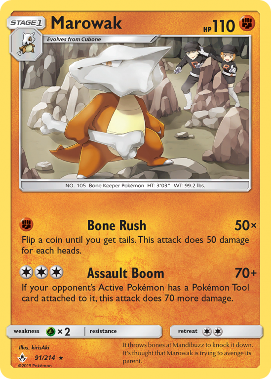 Marowak 91/214 Sun & Moon Unbroken Bonds