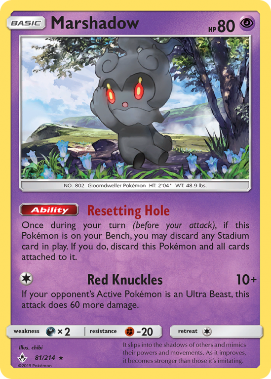 Marshadow 81/214 Sun & Moon Unbroken Bonds