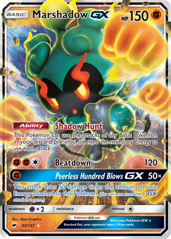 Marshadow-GX 80/147 Sun & Moon Burning Shadows