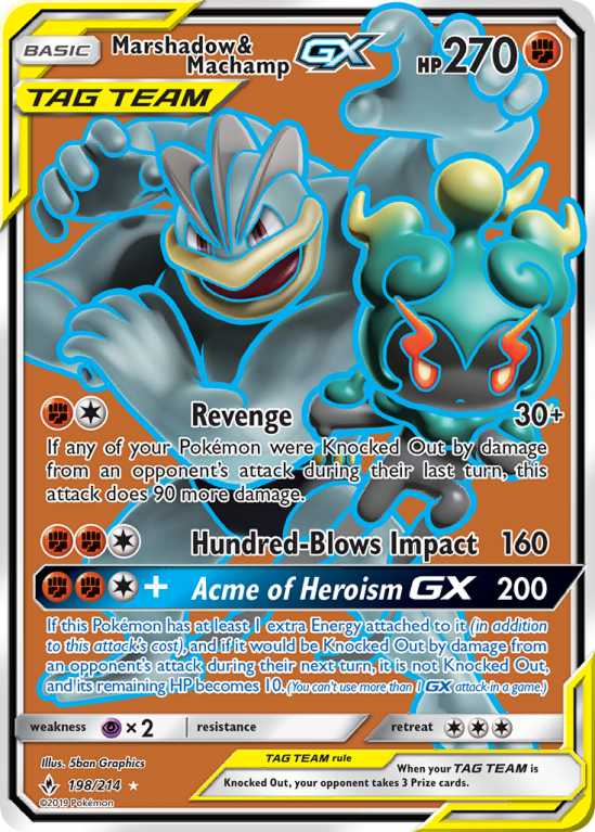 Marshadow & Machamp-GX 198/214 Sun & Moon Unbroken Bonds