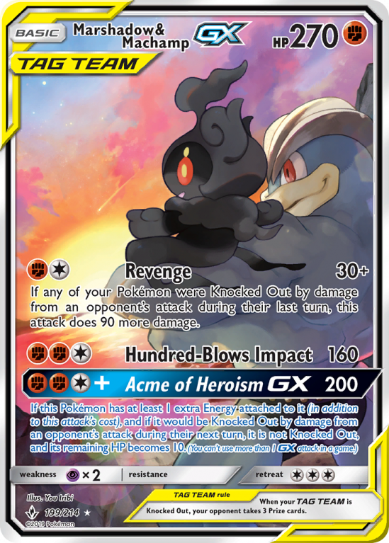 Marshadow & Machamp-GX 199/214 Sun & Moon Unbroken Bonds
