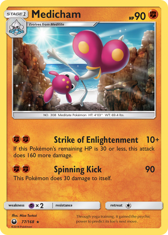 Medicham 77/168 Sun & Moon Celestial Storm
