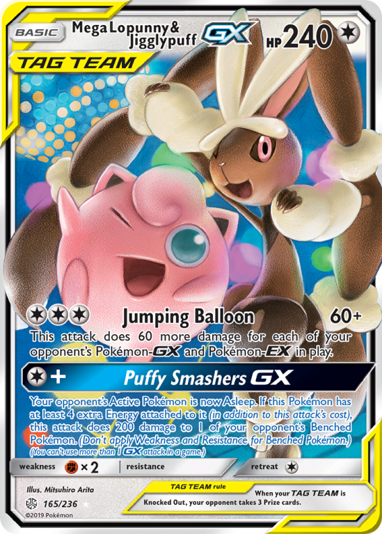 Mega Lopunny & Jigglypuff-GX 165/236 Sun & Moon Cosmic Eclipse
