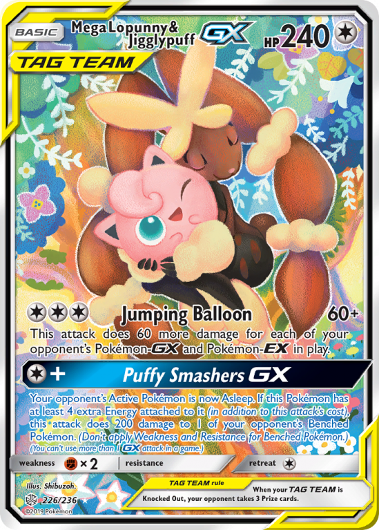 Mega Lopunny & Jigglypuff-GX 226/236 Sun & Moon Cosmic Eclipse
