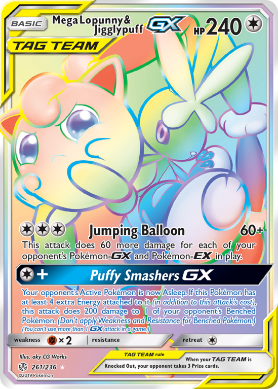 Mega Lopunny & Jigglypuff-GX 261/236 Sun & Moon Cosmic Eclipse
