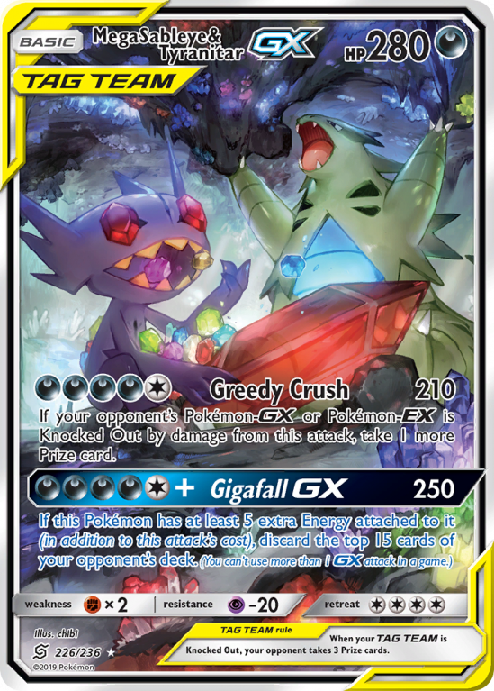 Mega Sableye & Tyranitar-GX 226/236 Sun & Moon Unified Minds