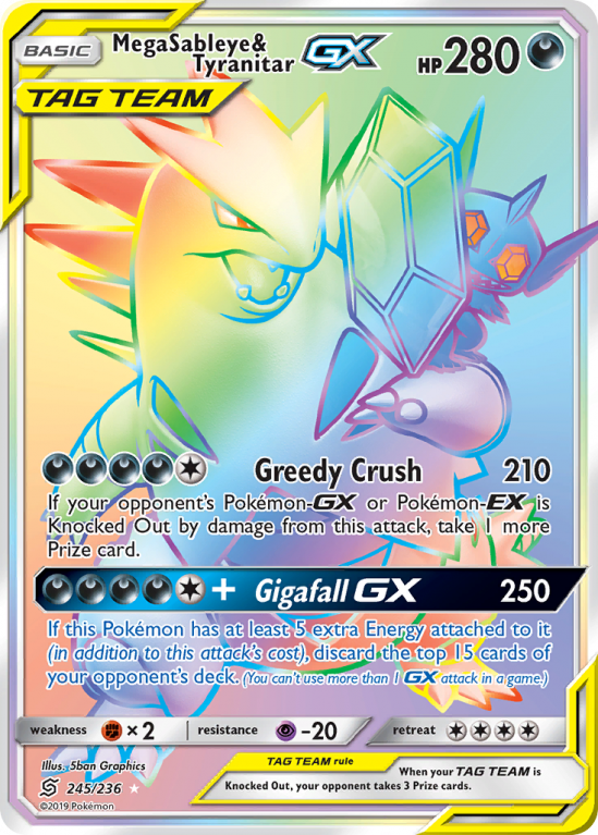 Mega Sableye & Tyranitar-GX 245/236 Sun & Moon Unified Minds