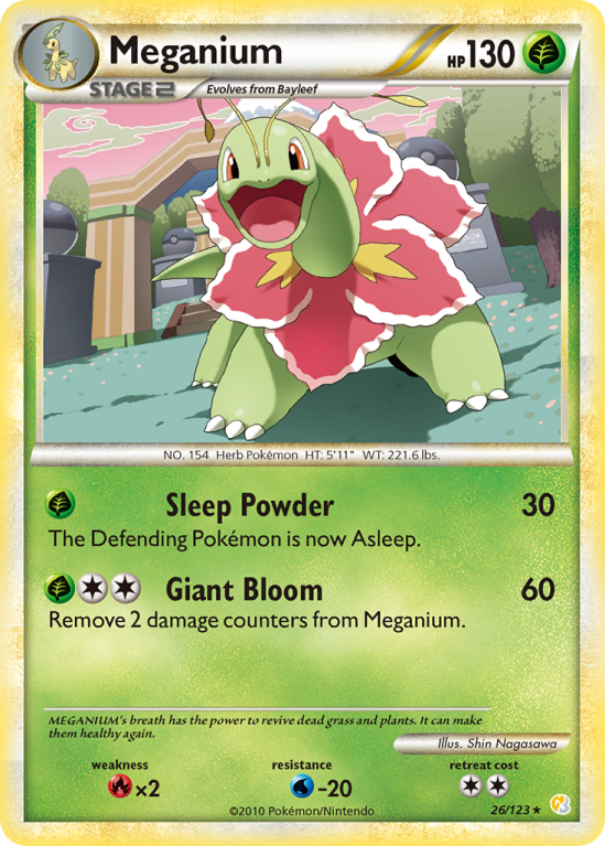 Meganium 26/123 HeartGold & SoulSilver HeartGold & SoulSilver