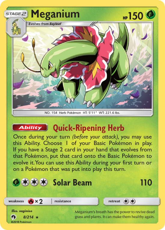 Meganium 8/214 Sun & Moon Lost Thunder