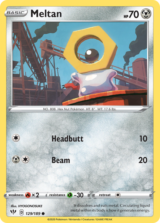Meltan 129/189 Sword & Shield Darkness Ablaze
