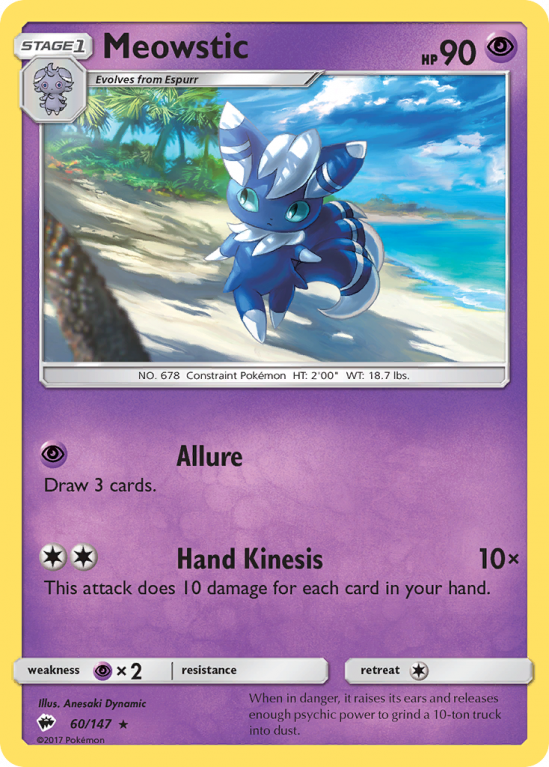 Meowstic 60/147 Sun & Moon Burning Shadows
