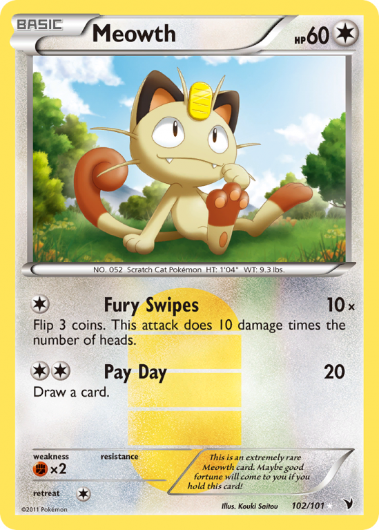 Meowth 102/101 Black & White Noble Victories