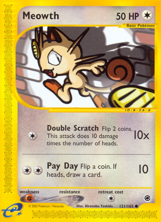 Meowth 121/165 E-Card Expedition Base Set