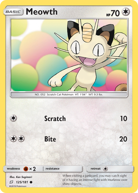 Meowth 125/181 Sun & Moon Team Up