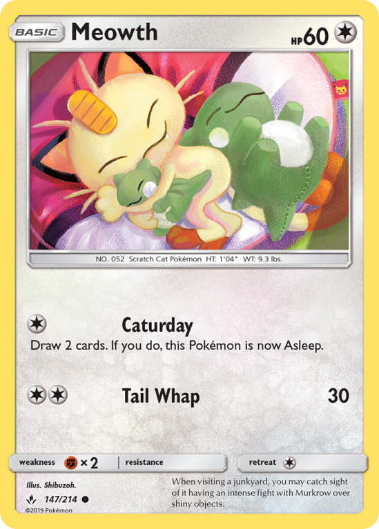 Meowth 147/214 Sun & Moon Unbroken Bonds